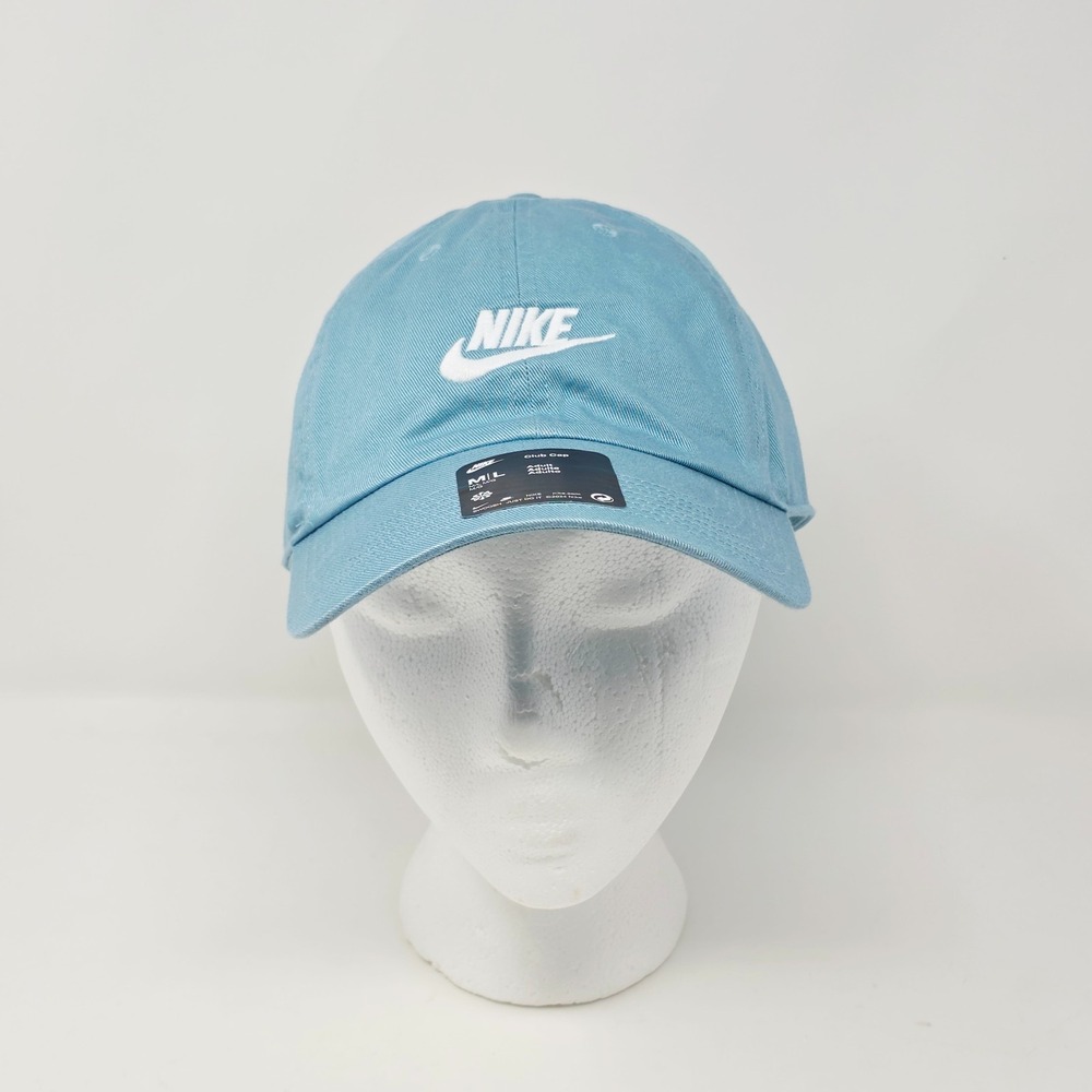 Nike Club Cap Adjustable Hat Aqua Blue White Futura Logo FB5368-464 Size M/L